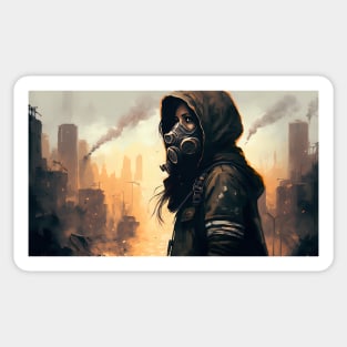 Anatomy of Disaster: Woman in Gas Mask Sticker